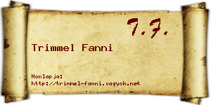 Trimmel Fanni névjegykártya
